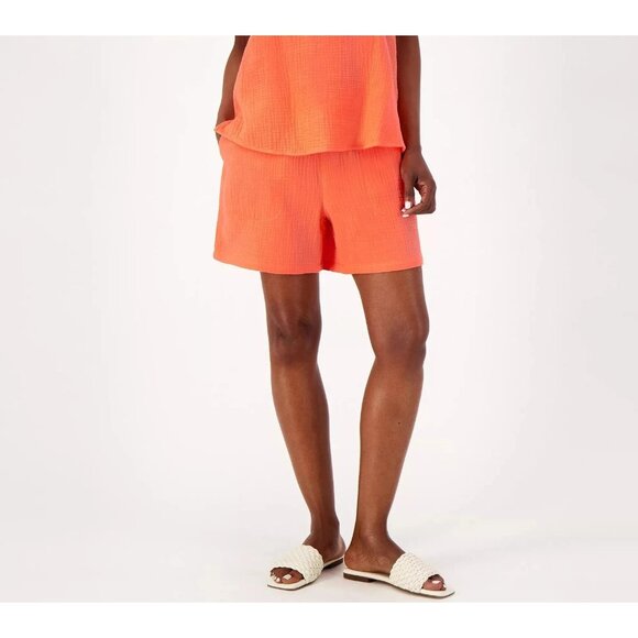 Belle Beach by Kim Gravel Gauze Shorts Coral Reef Size 5X A594914 - Picture 1 of 2